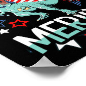 Amerisaurus Rex American Flag Independence Day Mer Poster (Ecke)