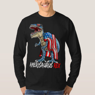 Amerisaurus Rex Dinosaur Usa Flagge 4. Juli Kinder T-Shirt