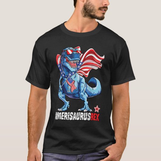 Amerisaurus Rex Independence Day T-Shirt (Vorderseite)