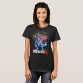 Amerisaurus Rex mit Fireworks 4. Juli Kinder Bo T-Shirt (Vorne ganz)