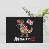 Amerisaurus Rex Patriotic Dinosaurier 4. Juli Einladung (Stehend Vorderseite)