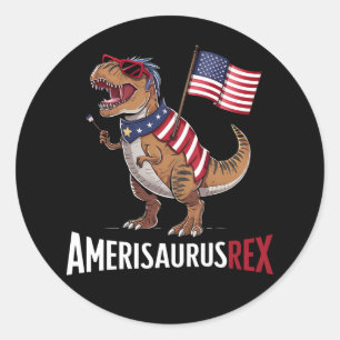 Amerisaurus Rex Patriotic Dinosaurier 4. Juli Runder Aufkleber