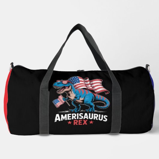 Amerisaurus Rex Patriotischer Dinosaurier Duffle Bag (Vorderseite)