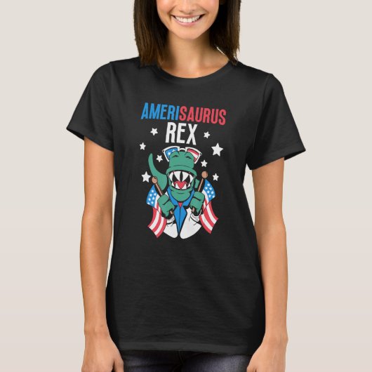 Amerisaurus Rex Usa 4Th Of July America Independen T-Shirt (Vorderseite)