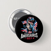 Amerisaurus T Rex Dinosaurier 4. Juli US-Amerikane Button (Vorne & Hinten)