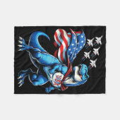 Amerisaurus T-Rex Patriotischer Junge Mädchen 4. J Fleecedecke (Vorderseite (Horizontal))