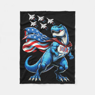 Amerisaurus T-Rex Patriotischer Junge Mädchen 4. J Fleecedecke