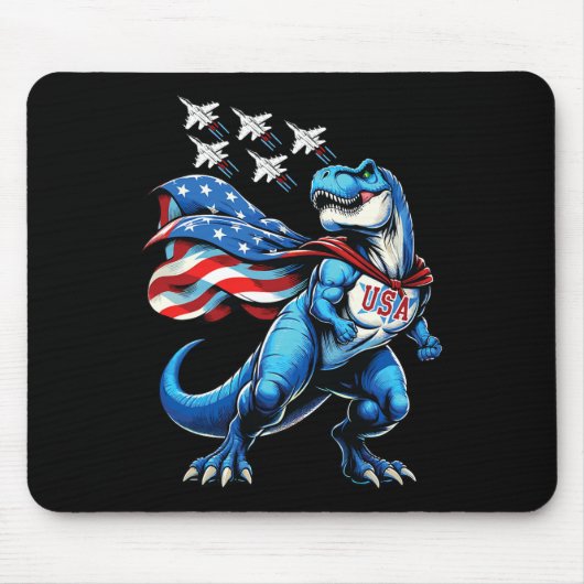 Amerisaurus T-Rex Patriotischer Jungen Mädchen 4. Mousepad (Vorne)