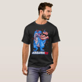 Amerisaurus T-rex USA Flag Kids Funny 4th Of July  T-Shirt (Vorne ganz)