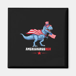 Amerisaurusrex 4. Juli American Flag T-rex Din Magnet