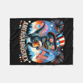 Amerisaurusrex American Flag Niedlich Dinosaur T-r Fleecedecke (Vorderseite (Horizontal))
