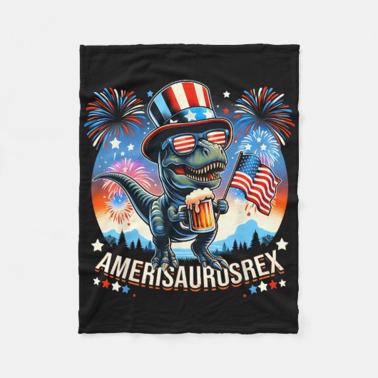 Amerisaurusrex American Flag Niedlich Dinosaur T-r Fleecedecke (Vorderseite)