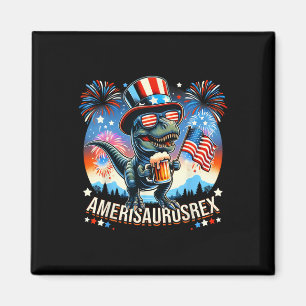 Amerisaurusrex American Flag Niedlich Dinosaur T-r Magnet