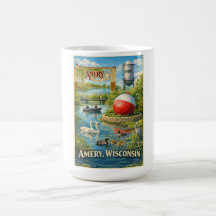 Amery, Wisconsin City of Lakes Kaffeetasse