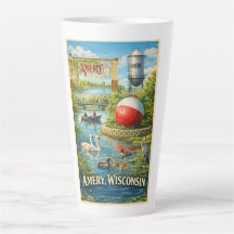 Amery, Wisconsin City of Lakes Latte Mug