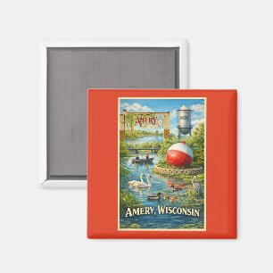 Amery, Wisconsin City of Lakes Souvenir-Becher Magnet