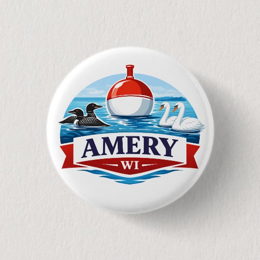 Amery Wisconsin Lake Life Souvenir - Knopf Button (Vorderseite)
