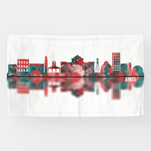 Ames Iowa Skyline Banner (Horizontal)