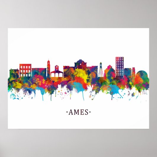 Ames Iowa Skyline Poster (Vorne)