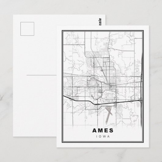 Ames Map Postkarte (Vorne/Hinten)