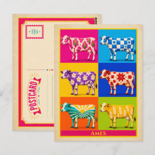 Ames Postkarte Iowa Kuh Vintage Pop Art