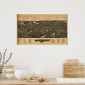 Amesbury Massachusetts 1890 Antike Panoramakarte Poster (Küche)