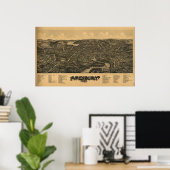 Amesbury Massachusetts 1890 Antike Panoramakarte Poster (Heimbüro)
