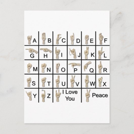 AmeslanAlphabet120710 Postkarte (Vorderseite)