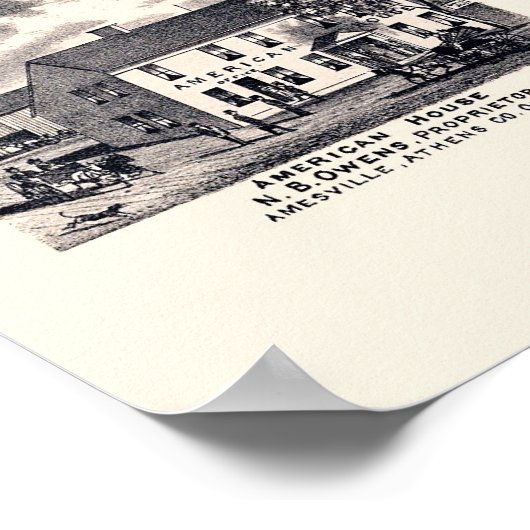 Amesville, OH Panoramakarte - 1875 Poster (Ecke)