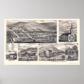 Amesville, OH Panoramakarte - 1875 Poster (Vorne)