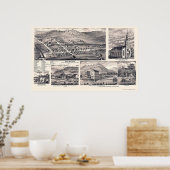 Amesville, OH Panoramakarte - 1875 Poster (Küche)