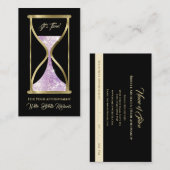 Amethist Lila Glitzer Hourglass Hair and Makeup Terminkarte (Vorne/Hinten)