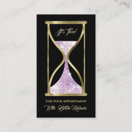 Amethist Lila Glitzer Hourglass Hair and Makeup Terminkarte