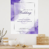 Amethyst Abstrakt Wedding Welcome Sign Poster (Küche)