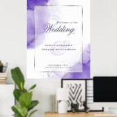 Amethyst Abstrakt Wedding Welcome Sign Poster (Heimbüro)
