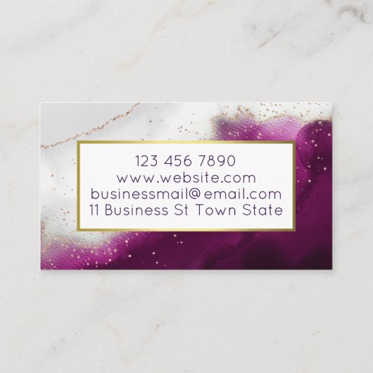 Amethyst Agate Handmade Bath Bombe Soak Soap Visitenkarte (Rückseite)