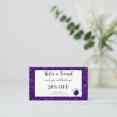 Amethyst & Amethyst Crystal Ball Psychisches Mediu Empfehlungskarte (Stehend Vorderseite)