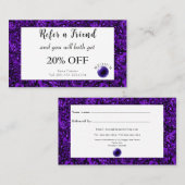 Amethyst & Amethyst Crystal Ball Psychisches Mediu Empfehlungskarte (Vorne/Hinten)