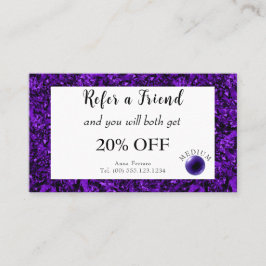 Amethyst & Amethyst Crystal Ball Psychisches Mediu Empfehlungskarte