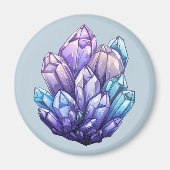 Amethyst and Aqua Crystal Cluster Art Magnet (Vorne)