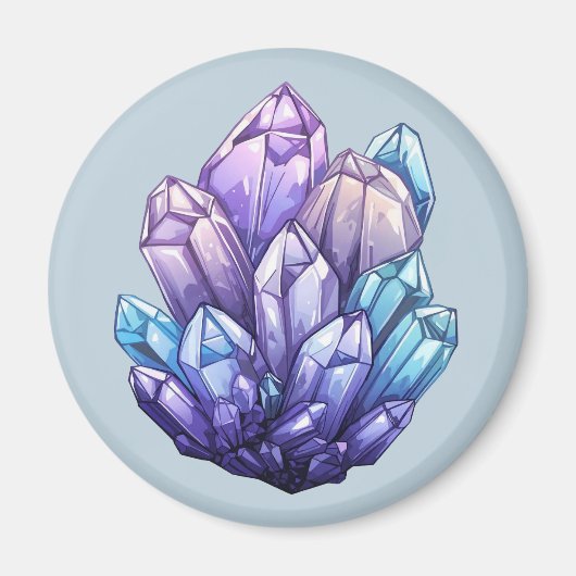 Amethyst and Aqua Crystal Cluster Art Magnet (Vorne)