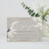 Amethyst Anthurium Pampas Grass RSVP Karte (Stehend Vorderseite)
