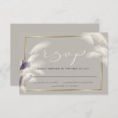 Amethyst Anthurium Pampas Grass RSVP Karte (Vorne/Hinten)