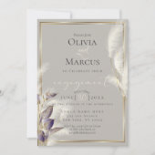 Amethyst Anthurium und Feathery Pampas Grass Einladung (Vorderseite)