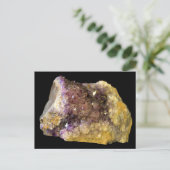 Amethyst auf der Black Background Postkarte (Stehend Vorderseite)