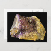 Amethyst auf der Black Background Postkarte (Vorne/Hinten)