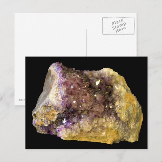 Amethyst auf der Black Background Postkarte (Vorne/Hinten)