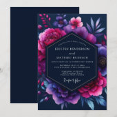 Amethyst Bioluminescent Wedding Einladung (Vorne/Hinten)