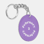 Amethyst Birthstone - Februar - Akryllischer Schlü Schlüsselanhänger (Vorderseite links)