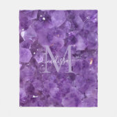 Amethyst Birthstone Monogram Personalisiert Name Fleecedecke (Vorderseite)